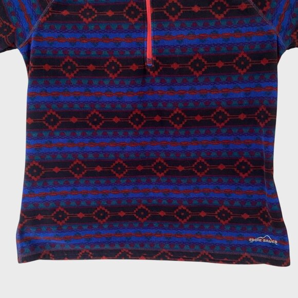 Eddie Bauer Quest Fleece Aztec Quarter-Zip Women's Large Long-Sleeve Pullover - Picture 6 of 12